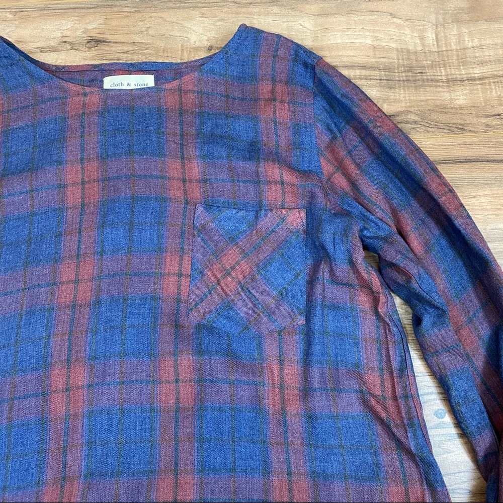 🍑Cloth & Stone Plaid Top - Picture 3 of 6
